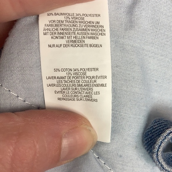 Denim & Co wide leg jean jumpsuit w corset back - Picture 11 of 12